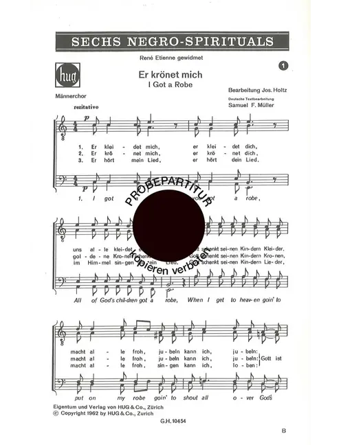 Er krönet mich / I got a Robe